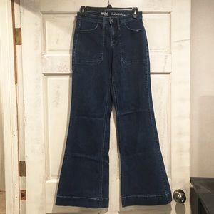 Flared Dark Denim Jeans